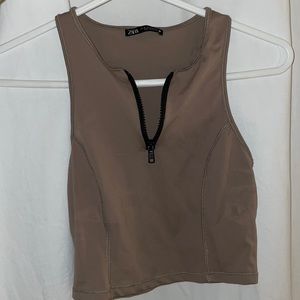 Cute zipper workout top